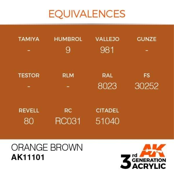 AK Interactive 3rd Gen Acrylic Orange Brown 17ml