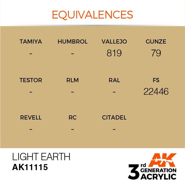 AK Interactive Light Earth 3G Acrylic Paint 17ml Bottle