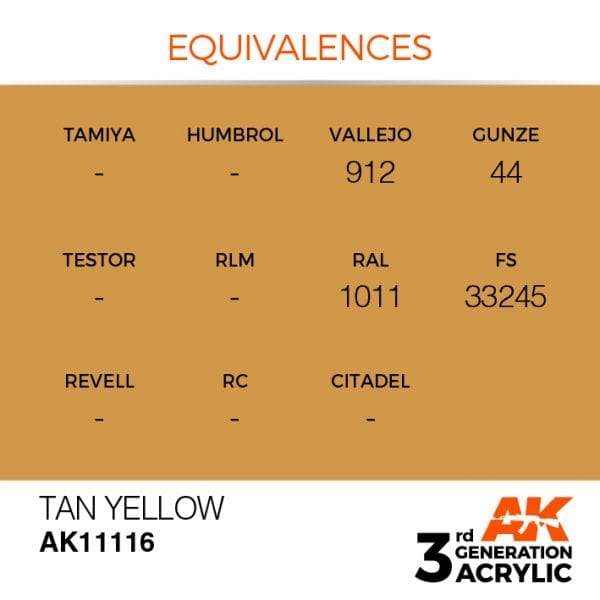 AK Interactive 3rd Gen Acrylic Tan Yellow 17ml