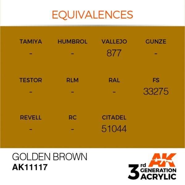 AK Interactive 3rd Gen Acrylic Golden Brown 17ml