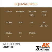 AK Interactive 3rd Gen Acrylic Mud Brown 17ml