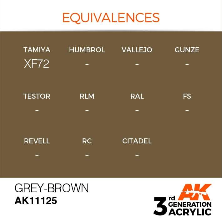 AK Interactive Grey Brown 3G Acrylic Paint 17ml Bottle