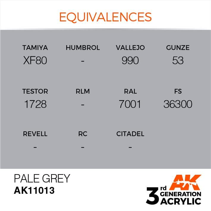 AK Interactive Pale Grey 3G Acrylic Paint 17ml Bottle