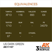 AK Interactive US Dark Green 3G Acrylic Paint 17ml Bottle