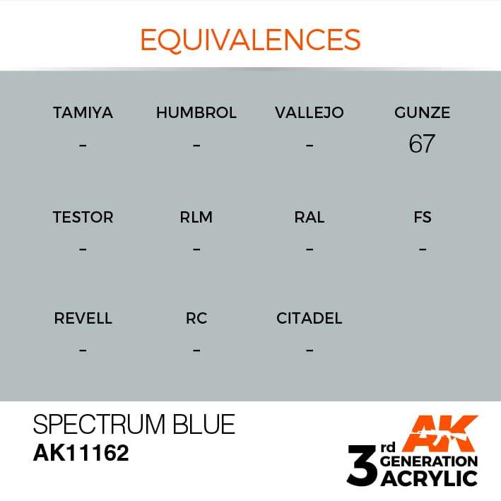 AK Interactive Spectrum Blue 3G Acrylic Paint 17ml Bottle