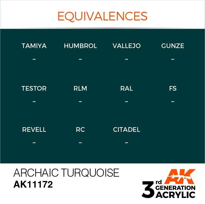 AK Interactive Archaic Turquoise 3G Acrylic Paint 17ml Bottle