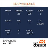 AK Interactive Dark Blue 3G Acrylic Paint 17ml Bottle