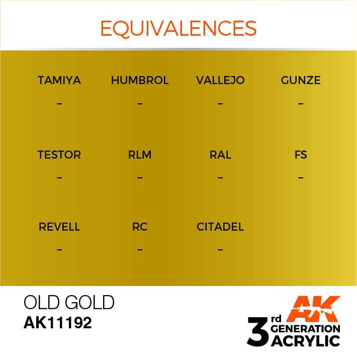 AK Interactive Old Gold Metallic 3G Acrylic Paint 17ml Bottle