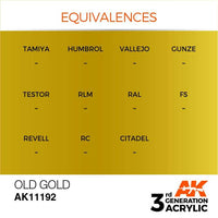AK Interactive Old Gold Metallic 3G Acrylic Paint 17ml Bottle