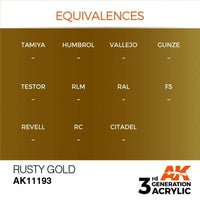AK Interactive 3rd Gen Acrylic Rusty Gold 17ml