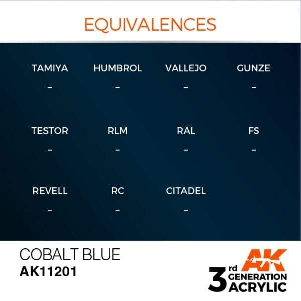 AK Interactive Cobalt Blue Metallic 3G Acrylic Paint 17ml Bottle