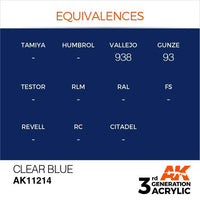 AK Interactive Clear Blue 3G Acrylic Paint 17ml Bottle