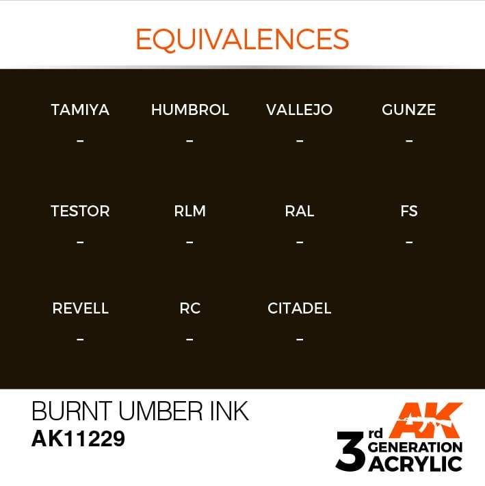 AK Interactive 3rd Gen Acrylic Burnt Umber INK