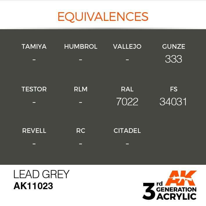 AK Interactive 3rd Gen Acrylic Lead Grey 17ml