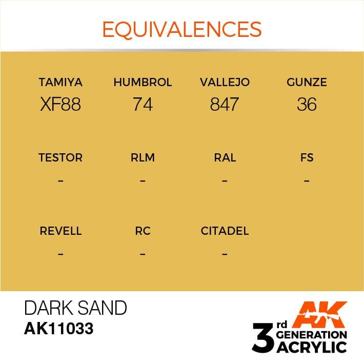 AK Interactive Dark Sand 3G Acrylic Paint 17ml Bottle