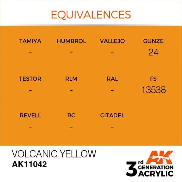 AK Interactive Volcanic Yellow 3G Acrylic Paint 17ml Bottle