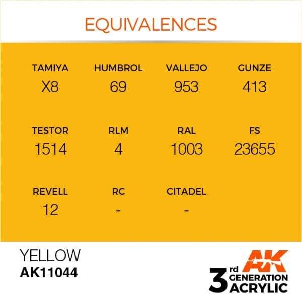 AK Interactive Yellow 3G Acrylic Paint 17ml Bottle