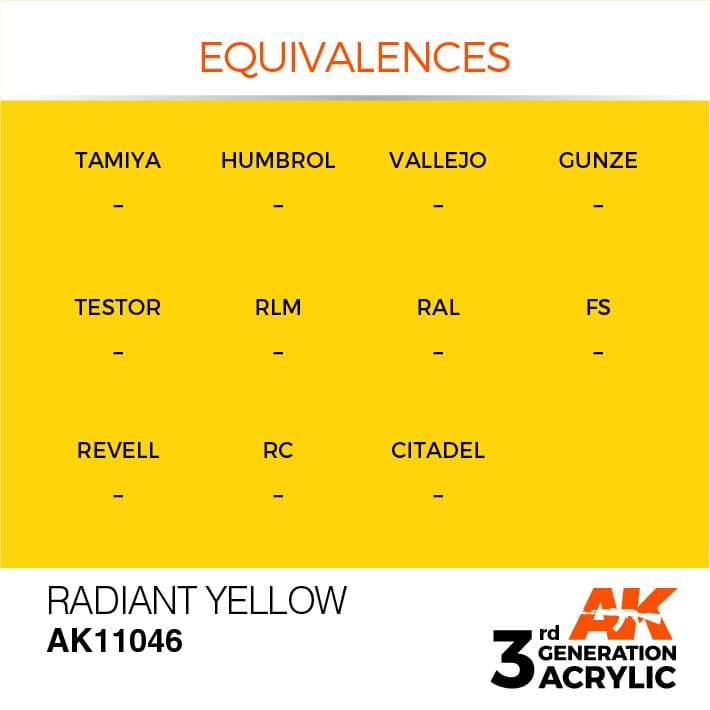 AK Interactive Radiant Yellow 3G Acrylic Paint 17ml Bottle