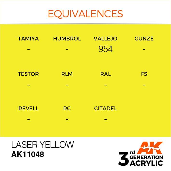 AK Interactive Laser Yellow 3G Acrylic Paint 17ml Bottle