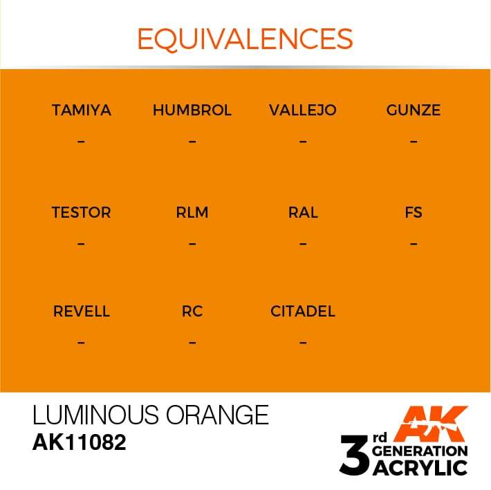 AK Interactive Luminous Orange 3G Acrylic Paint 17ml Bottle