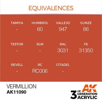 AK Interactive Vermillion 3G Acrylic Paint 17ml Bottle