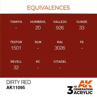 AK Interactive Dirty Red 3G Acrylic Paint 17ml Bottle