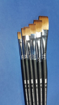 BRUSH SET (SYNTHETIC - FLAT) 6PCS