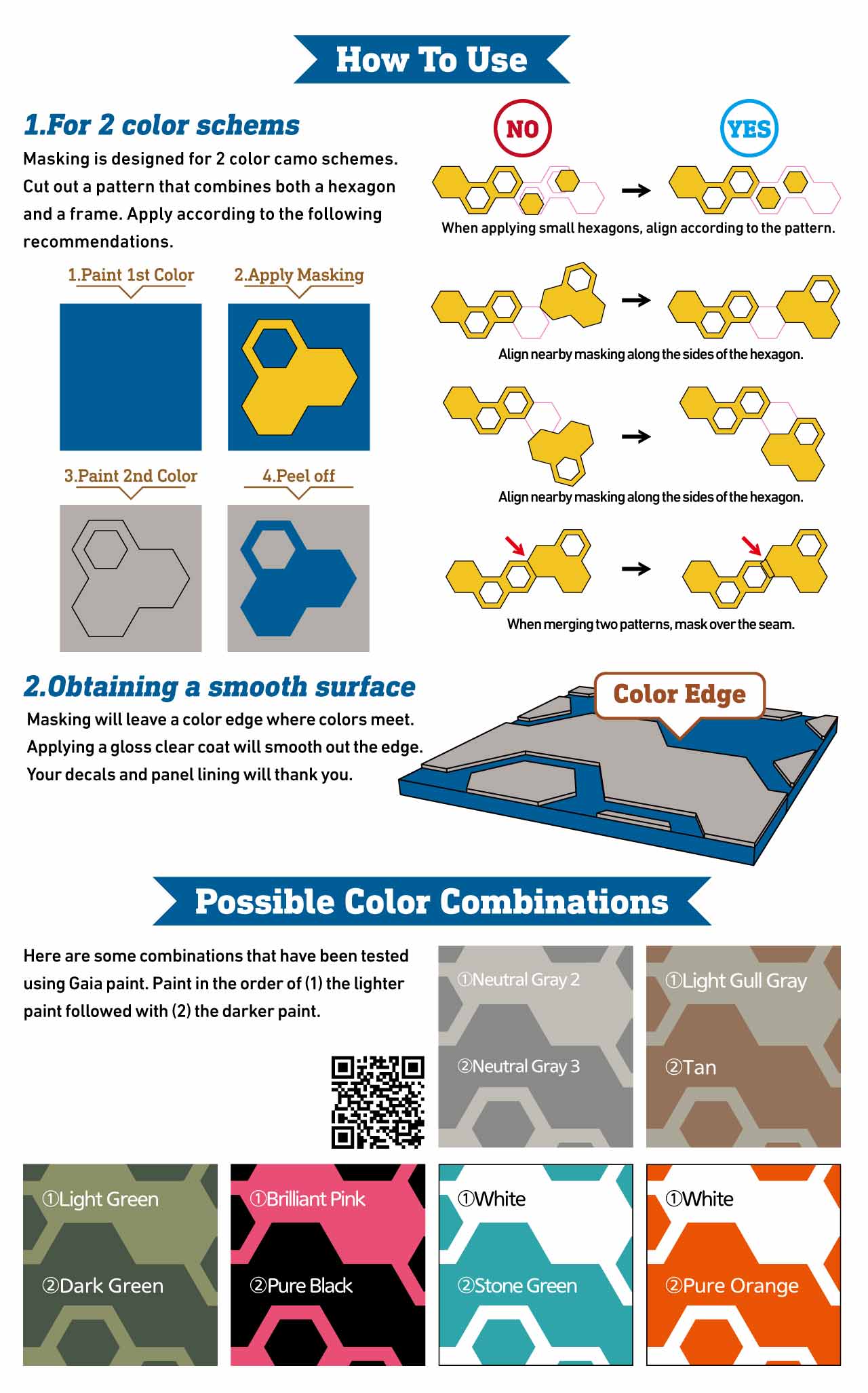Precut Masking for Hexagon Camouflage(3pcs)