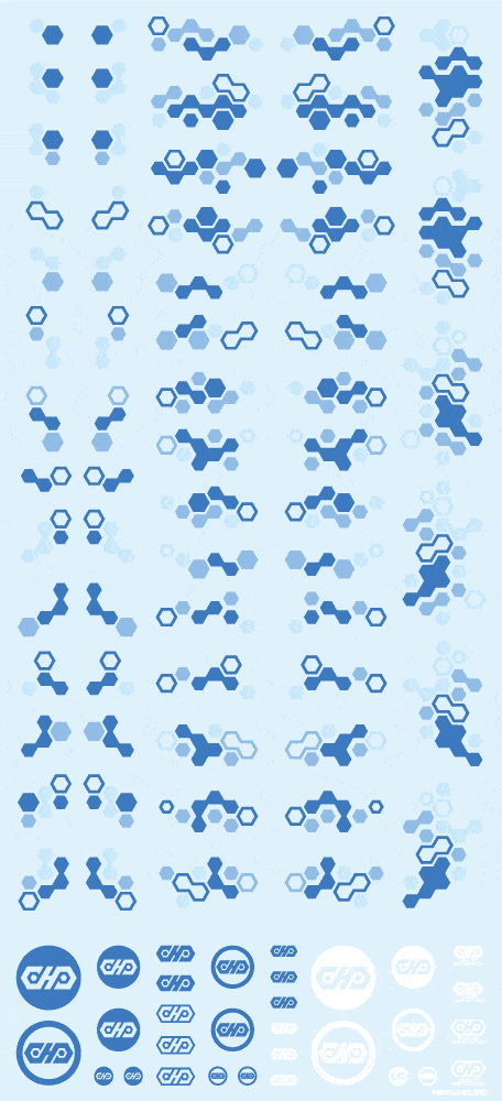 Hex Camouflage Decal 2 Blue (1 sheet)