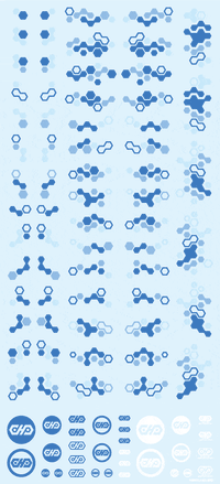 Hex Camouflage Decal 2 Blue (1 sheet)