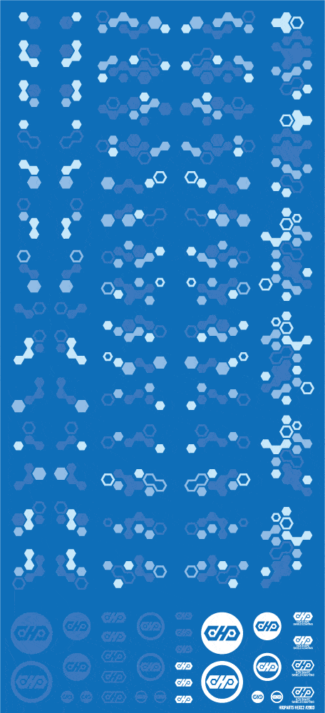 Hex Camouflage Decal 2 Blue (1 sheet)