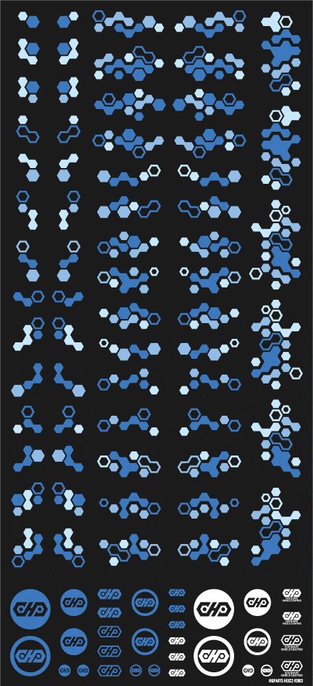 Hex Camouflage Decal 2 Blue (1 sheet)