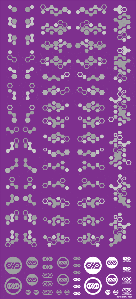 Hex Camouflage Decal 2 Gray (1 sheet)