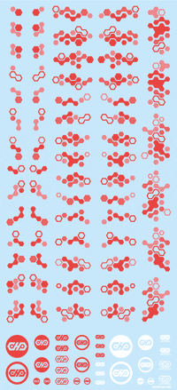 Hex Camouflage Decal 2 Red (1 sheet)