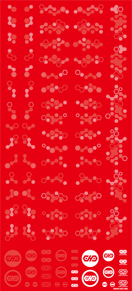 Hex Camouflage Decal 2 Red (1 sheet)