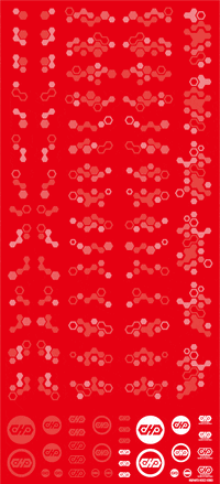 Hex Camouflage Decal 2 Red (1 sheet)