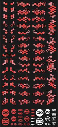 Hex Camouflage Decal 2 Red (1 sheet)