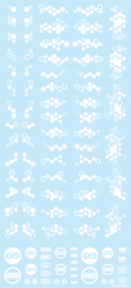Hex Camouflage Decal 2 White (1 sheet)