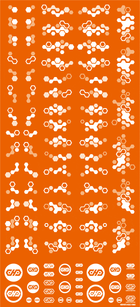 Hex Camouflage Decal 2 White (1 sheet)