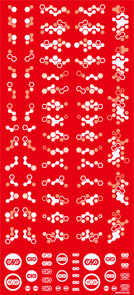 Hex Camouflage Decal 2 White (1 sheet)