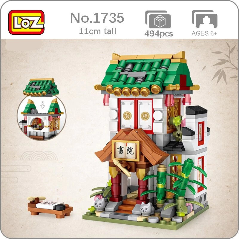 LOZ Mini Street 1735 Academy School Chinatown