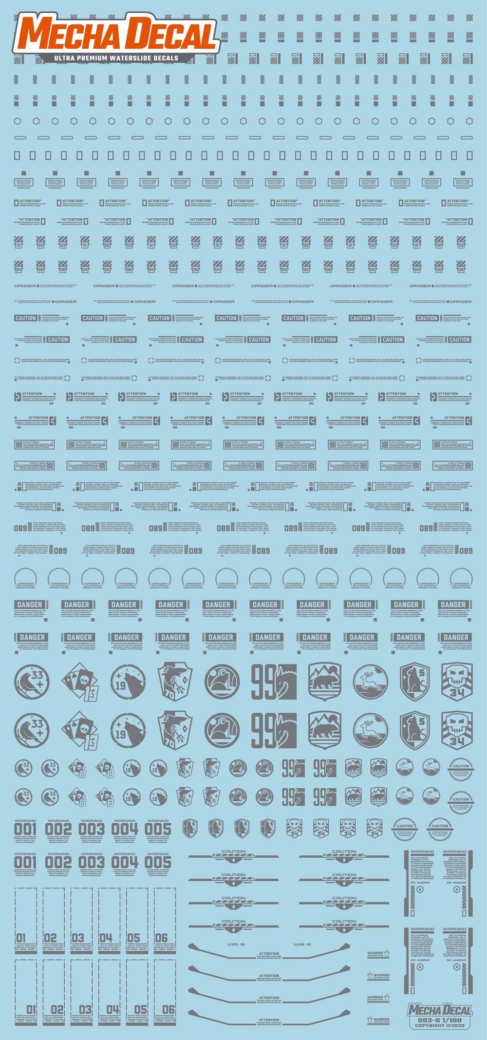 Mecha Decal 003-G USA Gundam x Child of Mecha CARTOGRAF 1/100