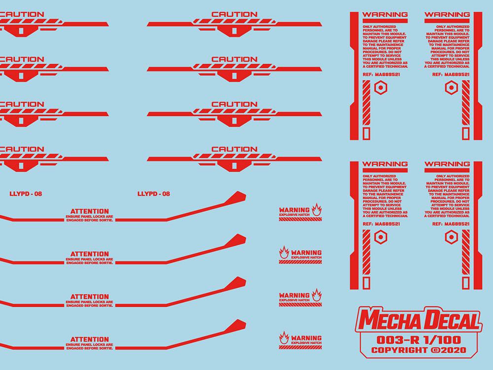 Mecha Decal 003-R USA Gundam x Child of Mecha CARTOGRAF 1/100
