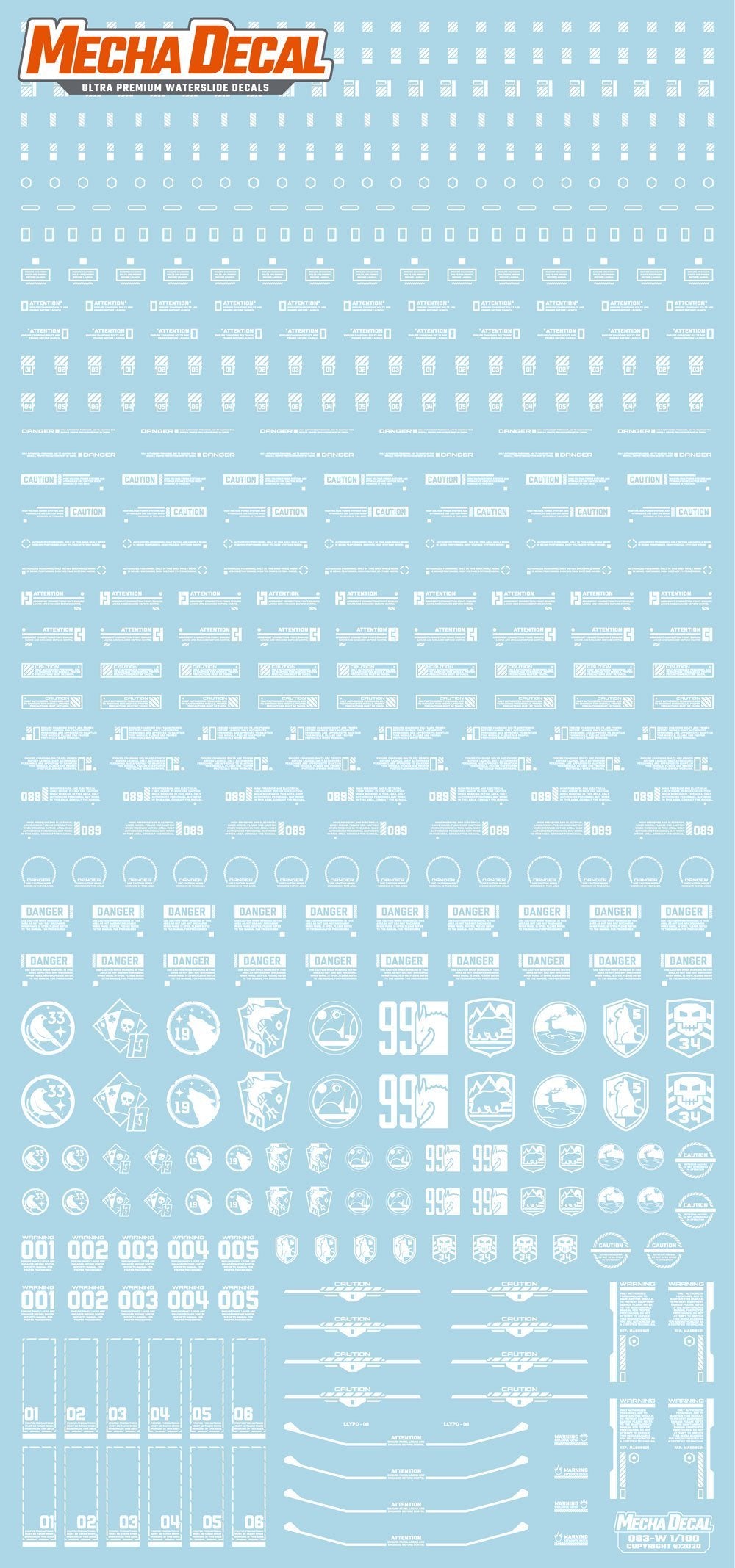 Mecha Decal 003-W USA Gundam x Child of Mecha CARTOGRAF 1/100