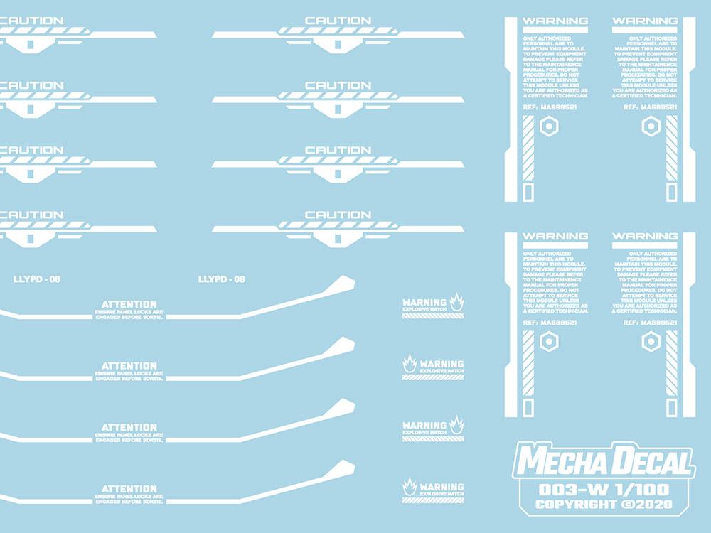 Mecha Decal 003-W USA Gundam x Child of Mecha CARTOGRAF 1/100