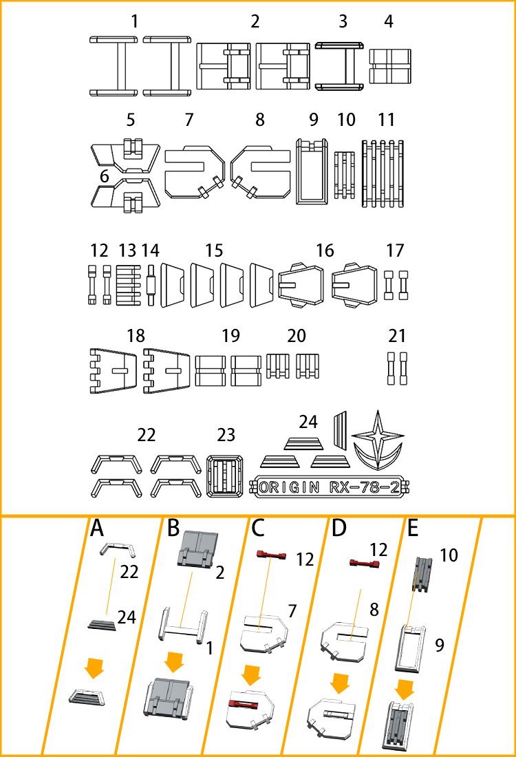 D.U.A Details Upgrade Accessories GP-012 MG RX-78-2 Origin
