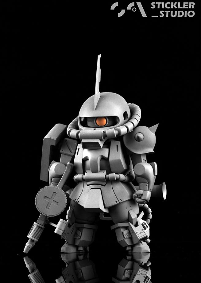 GK white model SD ZAKU high mobility Resin Kit