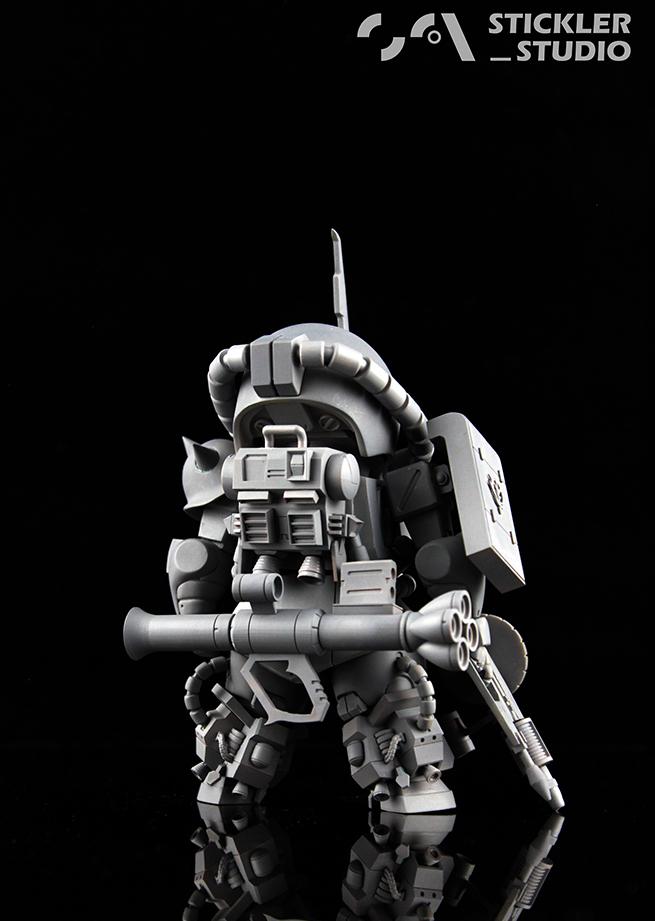 GK white model SD ZAKU high mobility Resin Kit