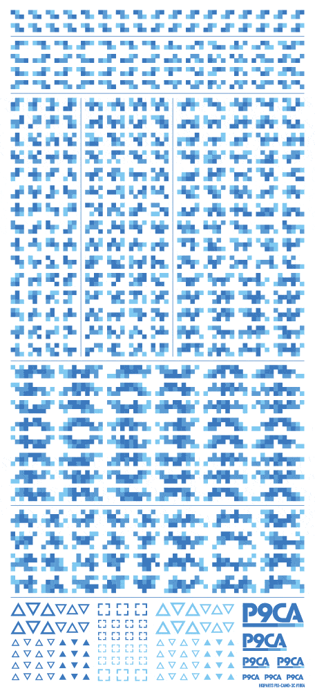 Pixel Camouflage Decal 2 Blue(1pc)
