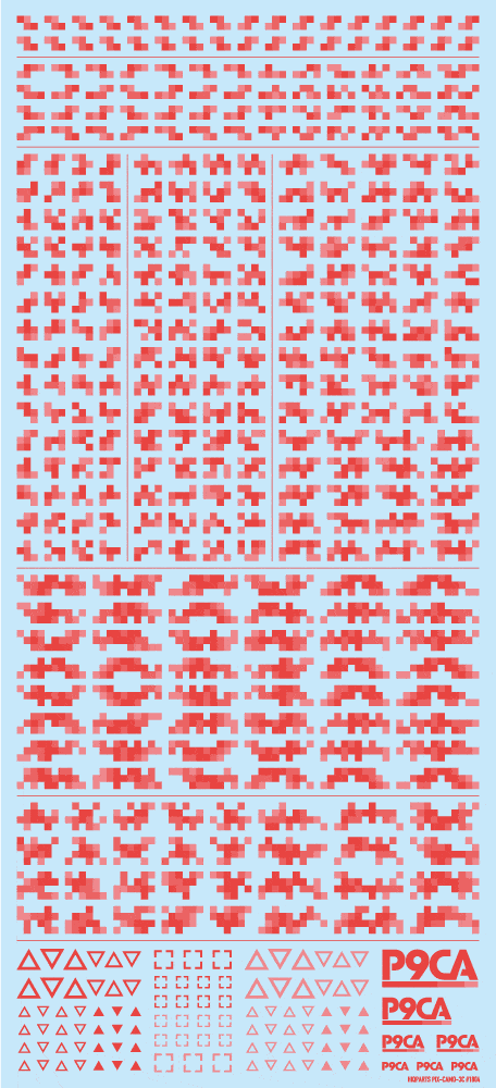Pixel Camouflage Decal 2 Red(1pc)